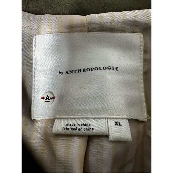Anthropologie Ripley Sueded Longline Moto Jacket Color Olive Size XL - Picture 8 of 15